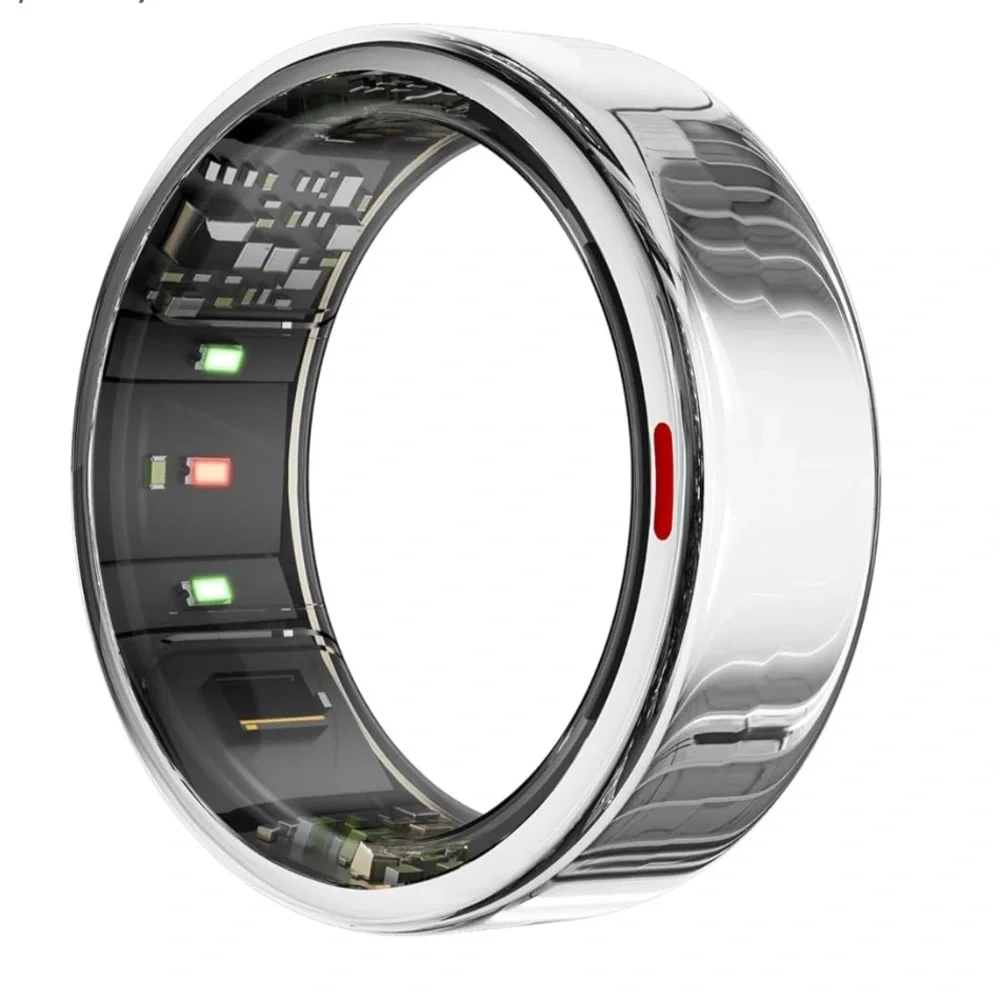 Wireless Charging Case & Sizing Kit, Activity & Sleep Tracker Smart Ring Silver